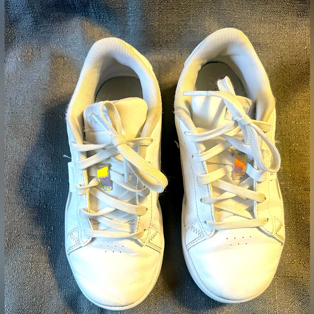 Puma white girl sneakers size 2C softfoam